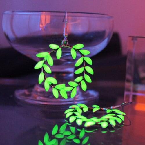 Leaves Ear Cuff branches Ear Cuff GLOW in the DARK wreath garland Ear clip earrings Stud Earrings Clip Earrings WOMEN girls gift