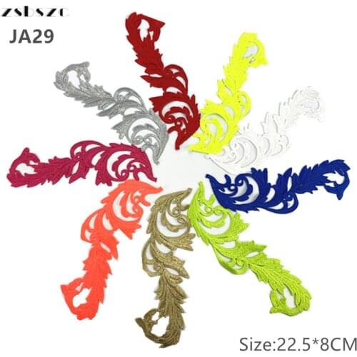 Zsbszc 10 pairs JA29 Embroidery patches gold white silver lace applique collar wedding dress accessories fabric patch