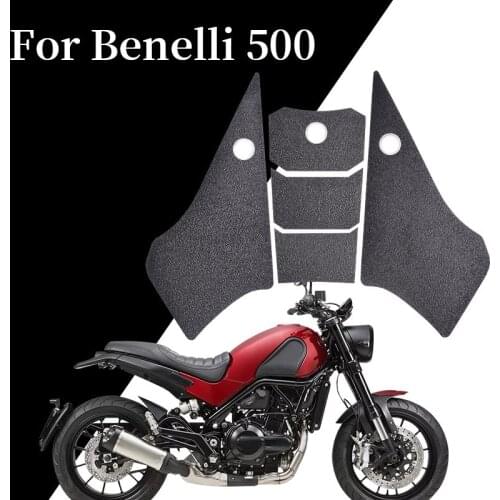 1 Set Motorcycle Fuel Tank Side Scratch Resistant Protector Pad Fuel Tank Decoration Non-slip Sticker for Benelli Leoncino 500