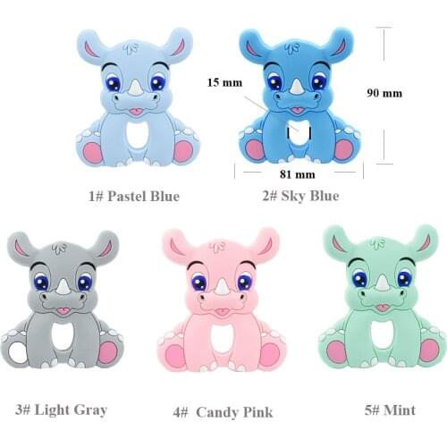5/10PCS rhinoceros Silicone Baby Teether rodent Baby Teething Toys Chewable Animal Shape Baby Products