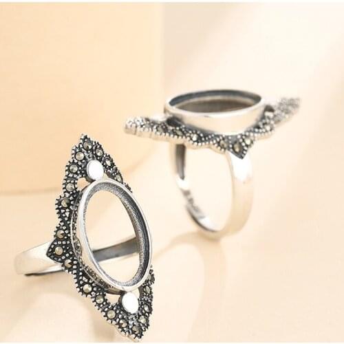 9.5*15mm 925 STERLING SILVER Semi Mount Bases Blanks base blank Pad VINTAGE rings ring Setting set diy A5513