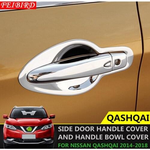 ABS Chrome Car Door Handle Plate Cover Trim Protection Kit Accessories For Nissan Qashqai J11 2014 2015 2016 2017 2018