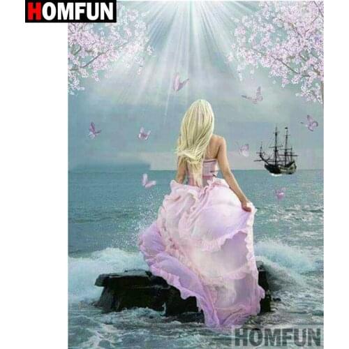 HOMFUN Full Square/Round Drill 5D DIY Diamond Painting "Beauty back"3D Diamond Embroidery Cross Stitch Home Decor A19929