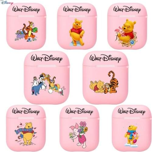 Disney Winnie the Pooh Genuine Silicone Bluetooth Wireless Earphone Case for AirPods Protective Cover Skin Accessories Pods Char