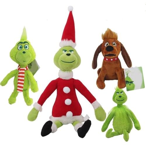 Reneecho Grinch Movie Young Grinch Plush Dr. Seuss Toy Christmas Gift For Kids Grinch Santa Dog Doll Toys