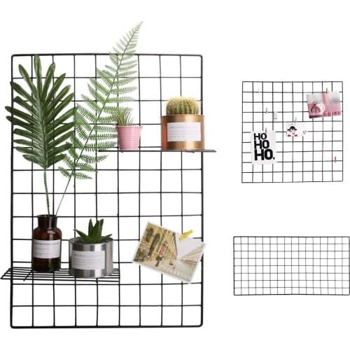 DIY Grid Photo Wall Multi-function Wall Mounted Ins Mesh Display Panel Wall Art Display Organizer Memo Board Wall Storage Shelf