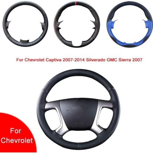 Breathable Punch Hand-Stitched Artificial Leather Car Steering Wheel cover For Chevrolet Captiva 2007-2014 Silverado GMC Sierra