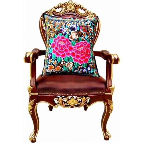 Exotic Chinese Handmade Classic Silk Embroidered Cushion Pillowcase