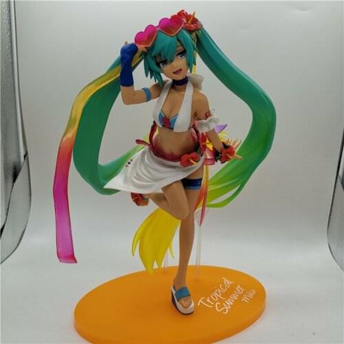 Anime Hatsun Mikuu Figurine Beautiful Girl Tropical Midsummer Series Genuine Boxed Collection Ornaments PVC Model Toy