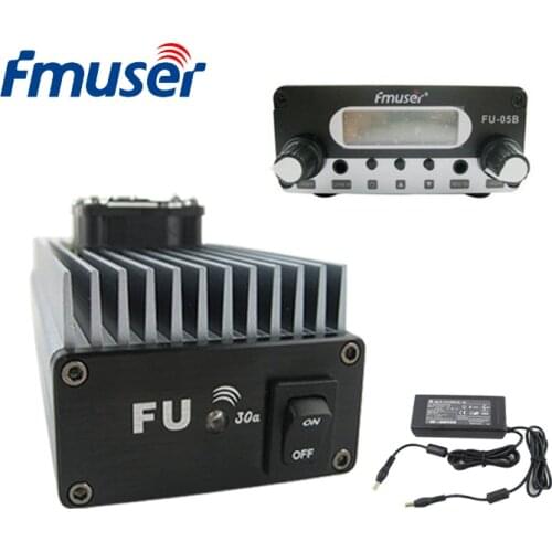 FMUSER FU-30A 30W Professional FM Power Amplifier Set For 85-110MHz PLL FM Transmitter+FU-05B 0.5W FM Exciter+Power Supply