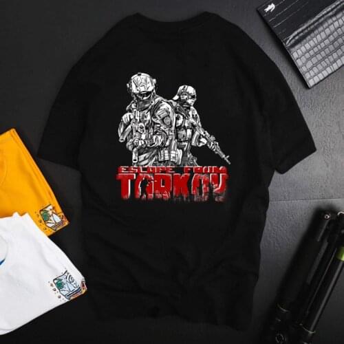 Escape From Tarkov White and Red Essential Unisex T-shirt