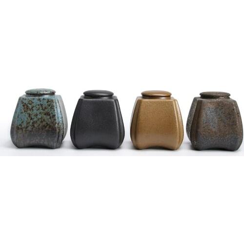 Ceramic Tea Cans Mutton Jade And Gold Tea Pot Creative Vintage Portable Chinese White Porcelain Sealed Storage Jar