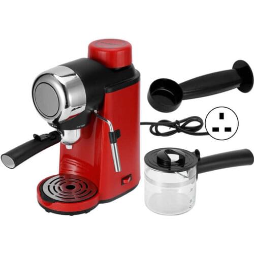 0.24L Coffee Maker Mini Semi-Automatic 5Bar Pump Milk Frother Coffee Machine Red 220V Coffe Maker Coffee Machine