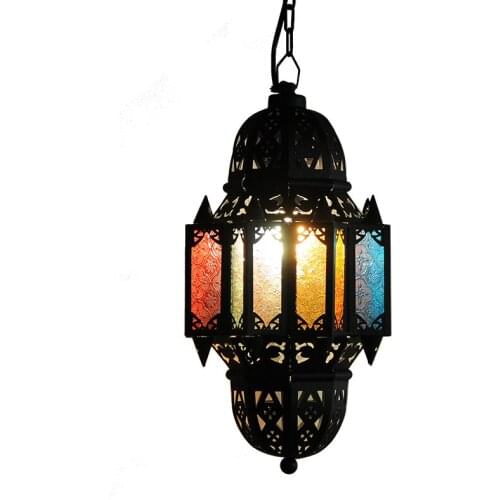 Morocco several Gates Iron Pendant Light Free Shipping Colorful glass gates Corrider Hallway Balcony Dining Room Pendant Light