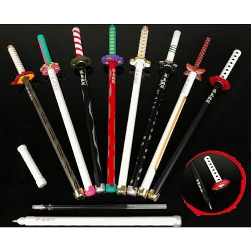 Fashion Creative Stylus Metal Weapon Shape Demon Slayer Kimetsu no Yaiba Anime Gel Pen for Writing Stationery Office School Pen