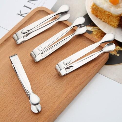 Stainless Steel Sugar Clamp Tongs Clip Ice Cube Coffee Bar Buffet Kitchen 11cm