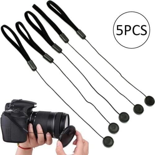 5Pcs Anti-lost Durable Camera Lens Nylon Strap Cover Cap Holder Lanyard Rope String Straps For Canon Nikon Sony Olympus Fujifilm