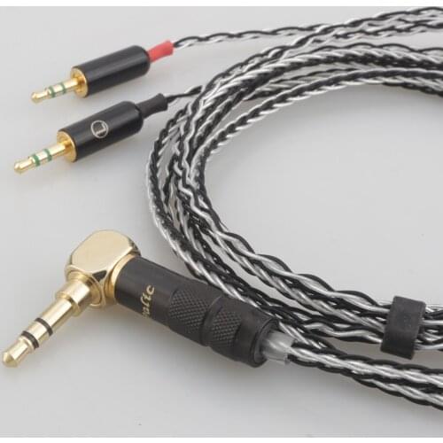New Headphone cable 3.5mm Right angled Male to Dual 2.5mm Male Compatible with Hifiman HE400S, HE-400I, HE-400i HE560 HE1000