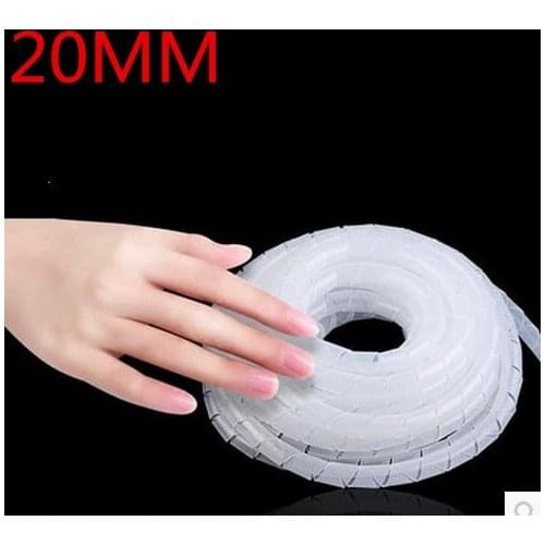 SWB-20mm 2M Spiral wrapping band diameter 20mm About Length Black Cable casing Cable Sleeves Winding pipe Spiral Wrapping