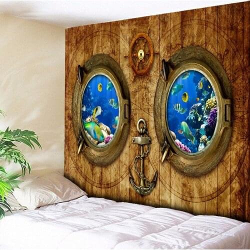 Nordic Moroccan Wood Grain Underwater World Decorative Sea Tapestry Wall Carpets Hanging Home Decor Big Hippie Boho Blanket