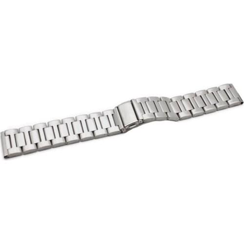12mm 14mm 16mm 18mm 20mm Stainless Steel Watch Band Strap Bracelet Watchband Butterfly Clasps Silver Buckle