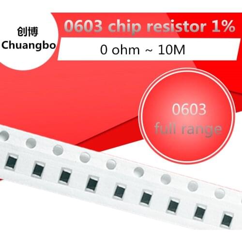 100pcs 0603 1% SMD 1/10W chip resistor resistors 0 ohm ~ 10M 0R 1K 4.7K 4K7 10K 100K 1 10 100 220 330 ohm 0R 1R 10R 100R 330R