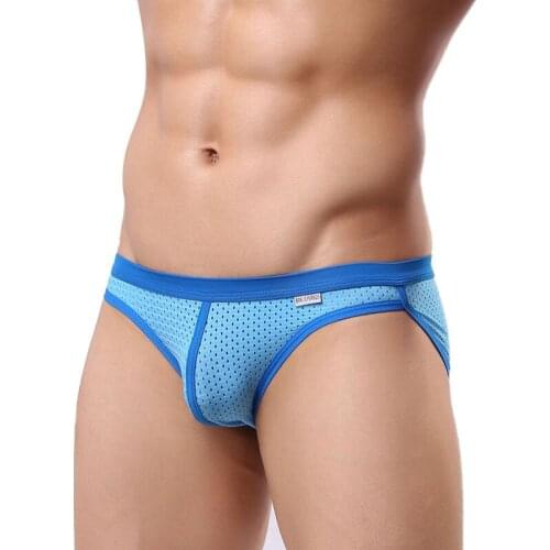 Brave Person Mens Underwears Briefs Breathable Mesh Men Low-waist Panties Sexy Underpants 6 Colors Briefs for Man B1139