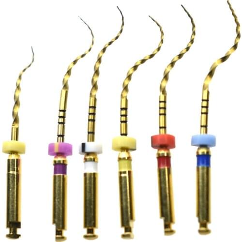 Dental instrument super file gold niti heat activation flexible engine files golden for root canal dentist tool material