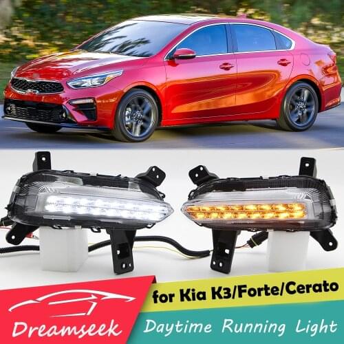 For Kia K3 / Forte / Cerato 2019 2020 LED Daytime Running Light DRL Day Light Fog Lamp with Dynamic Sequential Turn Signal