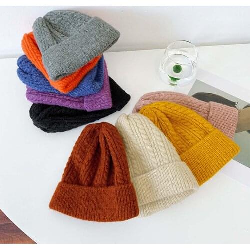 Candy Knitted Hats For Children pop Style Twist Woolen Kids Beanie Hat Autumn And Winter Baby Boy Girls Cap Keep Warm Winter Hat