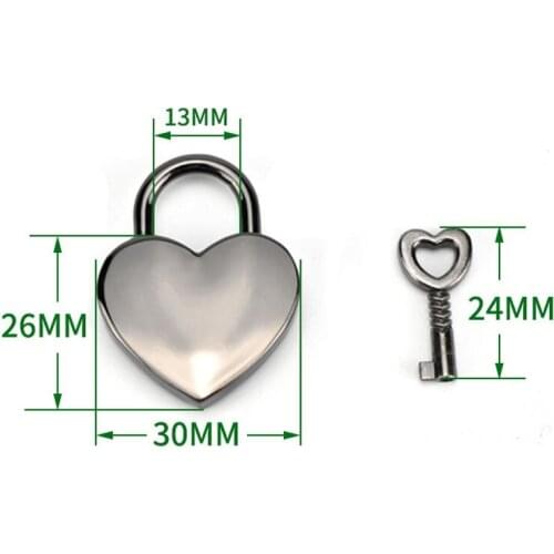 Heart-shaped love kids lock security anti-theft heart padlock with keys padlock travel luggage lock for interior doors invitage