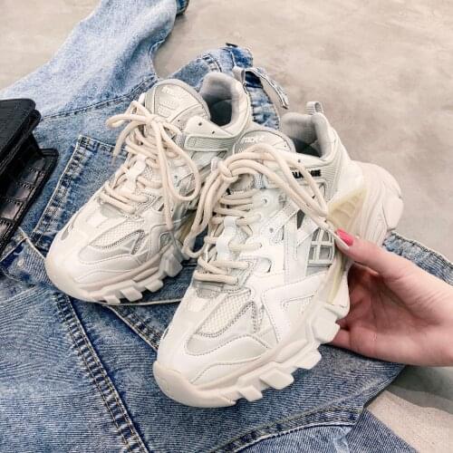 2021 Summer Mesh New Fashion INS Luxury Designer Wedges Walking Platform Lace-Up Women Track Sneakers JoggingSports Shoes Hollow