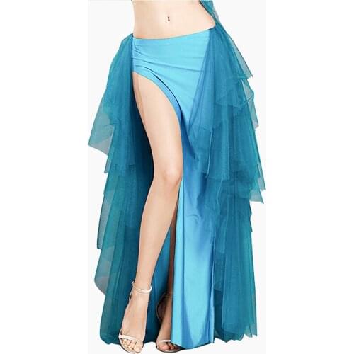 Women Oriental Belly Dance Split Long Skirts Professional Performance Costume Pratice Cloths Dancing Lace Eastern Clothing Skirt