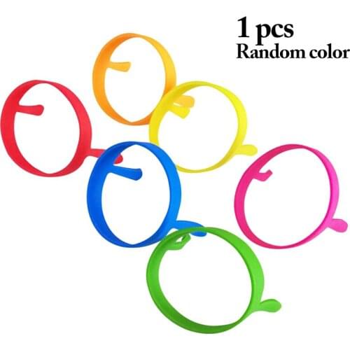 1PC Silicone Egg Cooking Ring Round Fried Egg Mold Universal Pancake Making Tool Kitchen Breakfast Cooking Supply Random Color