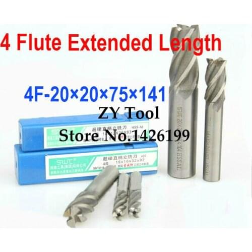 2pcs /set 20.0mm 4 Flute HSS & Extended Aluminium End Mill Cutter CNC Bit Milling Machinery tools Cutting tools.Lathe Tool