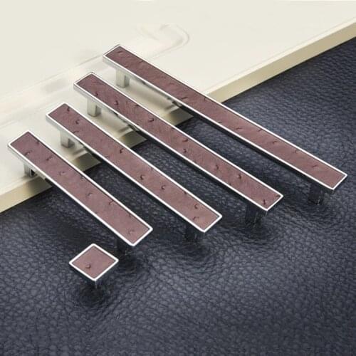 5"Modern simple bookcase handle 6.3"European shoe ark drawer leather pulls 7.5"Dresser brown pulls handle Cupboard closet handle