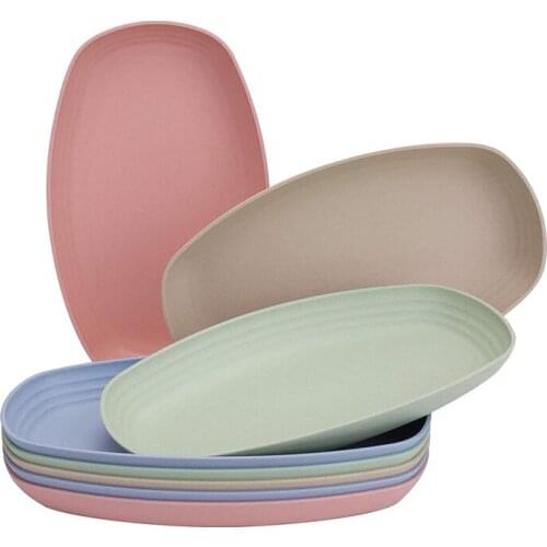 8 Pack Wheat Straw Plates,Lunch Dinner Plates,Degradable Reusable Eco-Friendly Lightweight Plates Tableware Set