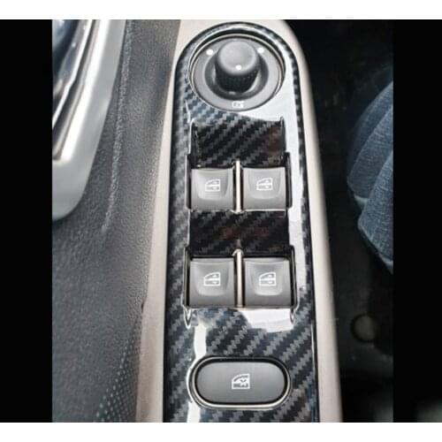 ABS Carbon Fiber for Renault Captur 2013 2014 2015 2016 Accessories Car Inner Door Window Glass Lifter Panel Cover Trim Styling