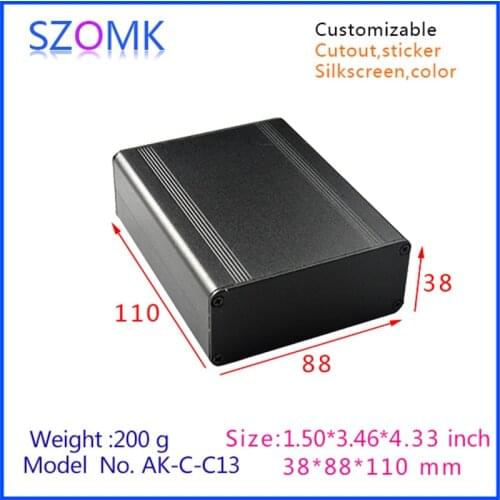 2 pcs, 38*88*110mm aluminum electronics pcb distribution enclosure aluminum electrical project box diy szomk outlet enclosure