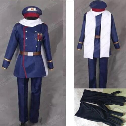 Anime Axis Powers Hetalia APH Soviet Union Russia Ivan Braginsky Cosplay Costume Army Uniform Custom Made