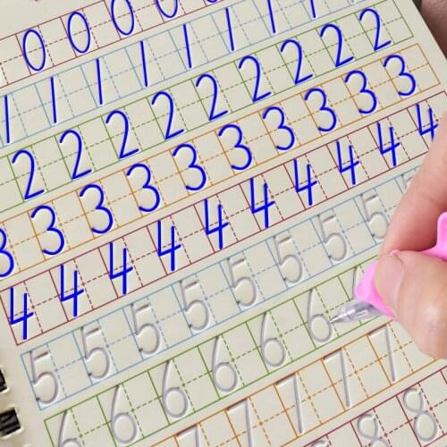 Arabic Numeral Exercise Book Primary School Students Regular Script Exercise Book Groove Design Children Practice Arithmetic