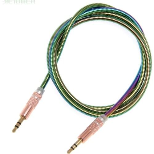 Gradient Color Aux Cable 3.5mm Jack Audio Cable Male to Male Aux Cord for iphoneX Samsung S9 for Cpeaker Free Shipping 500pcs/lo