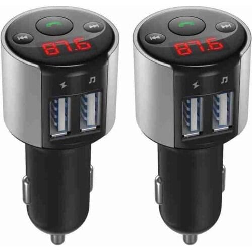Car FM Transmitter MP3 Music Player Wireless Bluetooth 5.0 Car FM Transmitter Radio Adapter Dual USB Charger Hands-Free Car KitC