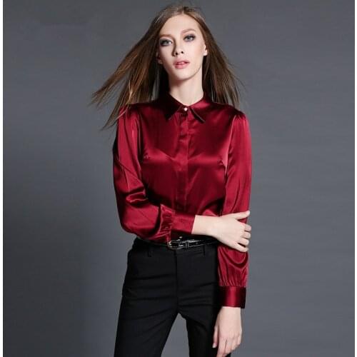 Women Fashion Blouses 2020 Spring 97% Silk Blouse Womens Shirts Long Sleeve Womens Tops Plus Size 4XL blusas 15209AAA