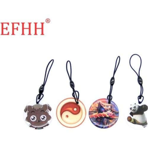 S50 13.56Mhz Cartoon Pattern UID Keychain Changeable NFC Card 1K Rewritable RFID Access Control IC Card Clone Badge Token 1pcs