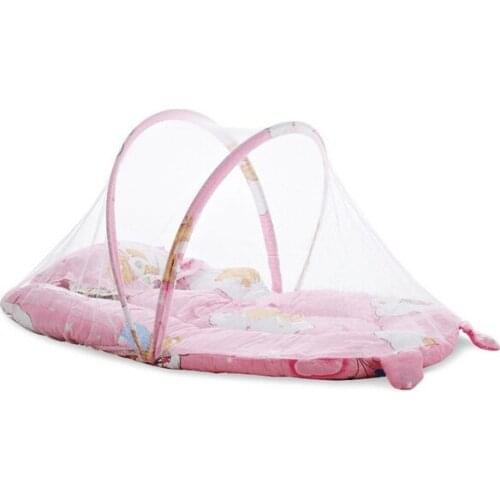 Baby Crib 0-1 Year Infant Portable Folding Baby mosquito net Cots Foldable Crib With Net and pillow Travel Bed Baby Cradle #119