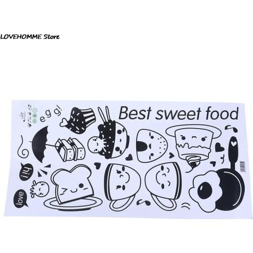 DIY PVC Kitchen Wall Stickers Coffee Sweet Food Wall Decals Decoration Oven Dining Hall Wallpapers Removable Waterproof