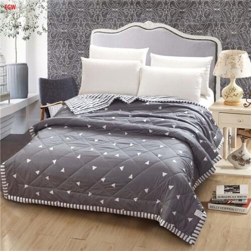 Home textile gray geometric Summer comforter black and white quilts patchwork throw bed 150*200cm 200*230cm full queen bedspread