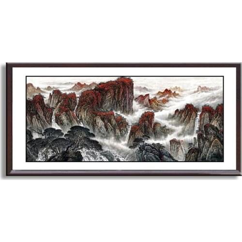 MiMountain and River art painting Chinese traditional landscape mountain and river painting Chinese Wash painting WP-001
