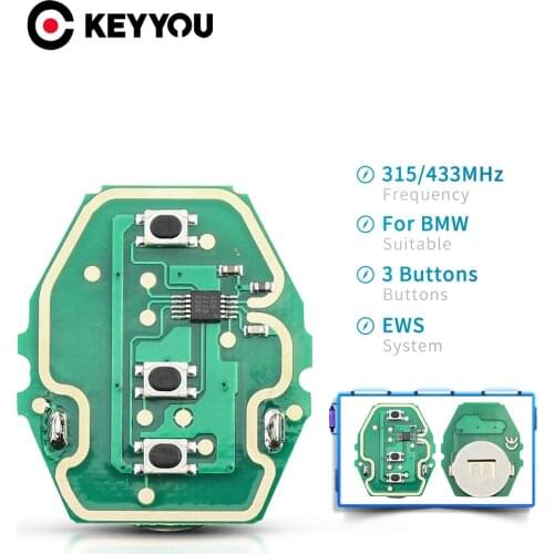 KEYYOU 10pcs Remote Car Key Control Circuit Board For BMW EWS X3 X5 Z3 Z4 1/3/5/7 1 3 5 7 X3 X5 Z3 Series EWS System 3 Buttons